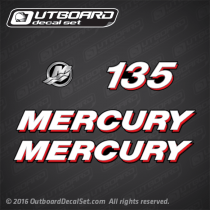 2007-2010 Mercury 135 hp decal set