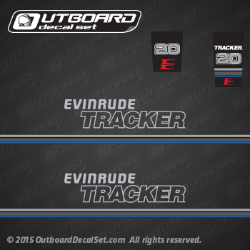 1992 1993 1994 1995 1996 Evinrude tracker 20 hp decal set pro series (Outboards)