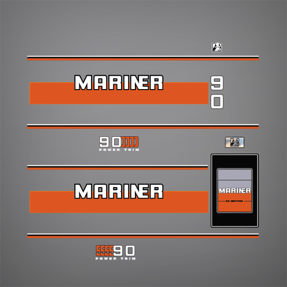 1980 Mariner 90 hp decal set 87286A79