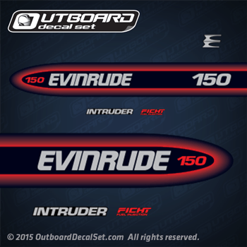 1998 1999 Evinrude 150 hp intruder decal set (long) 0285067, 0285114, 0285115, 0285116, 0285020, 0285030