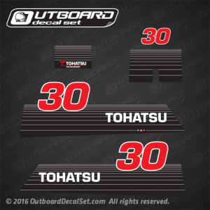 2002 and earlier Tohatsu 30 hp decal set M30A3