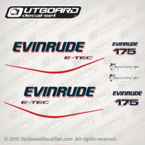 2004, 2005, 2006, 2007, 2008, 2009, 2010, 2011, 2012, 2013, 2014 Evinrude 175 hp E-TEC decal set White
