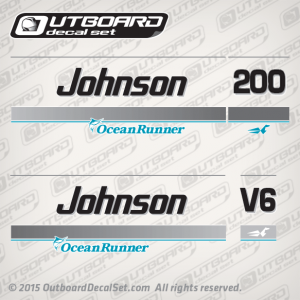 1995-1998 Johnson 200 hp v6 Ocean Runner decal set 0437915