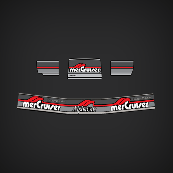 1990-1997 Mercury MerCruiser Counter Rotation Alpha One Decal Set 817387A91