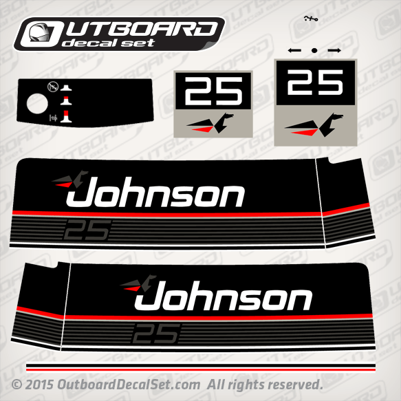 1989-1990 Johnson 25 hp decal set 0433639