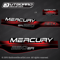 1994 1995 1996 1997 1998 MERCURY Outboards 250 hp EFI decal set Red (Outboards)