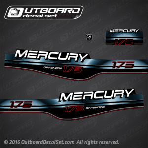 1994-1998 Mercury 175 hp Offshore decal set 809688A96 827328A7, 827328A8