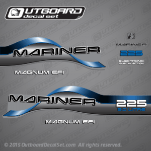 1996 1997 1998 Mariner 225 HP MAGNUM EFI 3.0 LITRE Decal set Blue, 37-809709A96, 37-827438A96, 37-809709A97, 37-827438A97