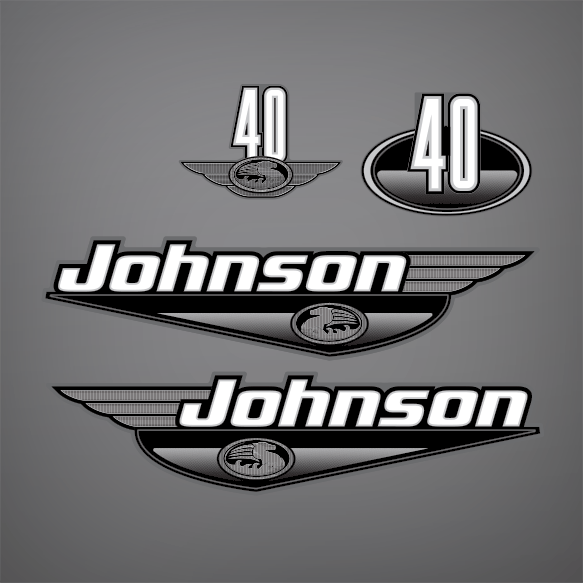 2000 Johnson 40 hp Jet decal set -Black