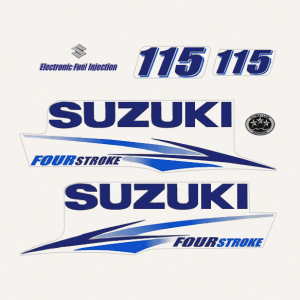 2015-2016  Suzuki 115 Hp Fourstroke EFI Decal Set White models  61443-87L30, 61453-87L30, 61435-90J90, 61435-90J90, 61446-87L20, 77811-63J00-0PG, 61471-98J00