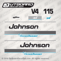 1995-1998 Johnson 115 hp V4 OceanRunner decal set 0437162 0436220