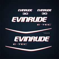 2009-2013 Evinrude 30 hp E-TEC decal set  BLUE Models 