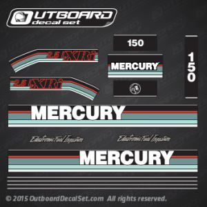 1993 MERCURY 150 hp XRi EFI decal set Teal (Outboards)