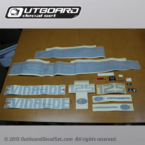 1996-1997 Evinrude 125 hp Commercial decal set 0284876, 0284749