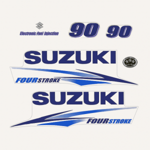 2014-2016 Suzuki 90 Hp Fourstroke EFI Decal Set 61443-87L30, 61453-87L30, 61435-87LA0, 61435-87LA0, 61446-87L20, 68111-38A21-N-9Y, 68111-18G20, 61471-98J00 
