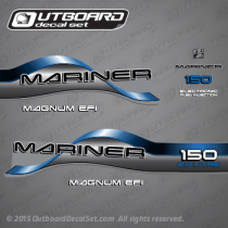 1996 1997 1998 Mariner 150 hp MAGNUM EFI 2.0 LITRE Decal set Blue, 37-830170-30, 37-830172-6, 37-830164-2, 37-830170-26