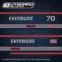 1989 1990 1991 Evinrude 70 hp VRO decal set 0283652, 0283817, 0283765, 0283548