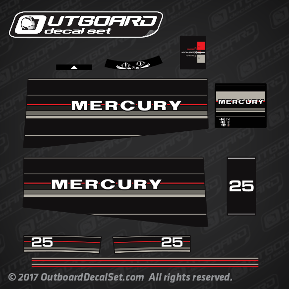 1986 MERCURY 25 hp Outboard decal set 13239A86