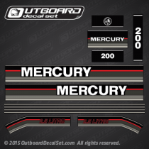 1991 1992 1993 Mercury 200 hp 2.5 Litre decal set (Outboards)
