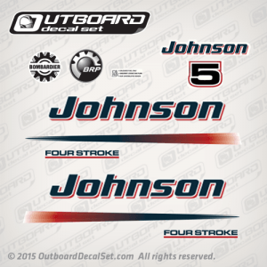 2003 2004 2005 2006 2007 Johnson 5 hp Fourstroke decal set 5033245, 5034204, 0350298, 5033248, 5033244, 5033243, 5034029