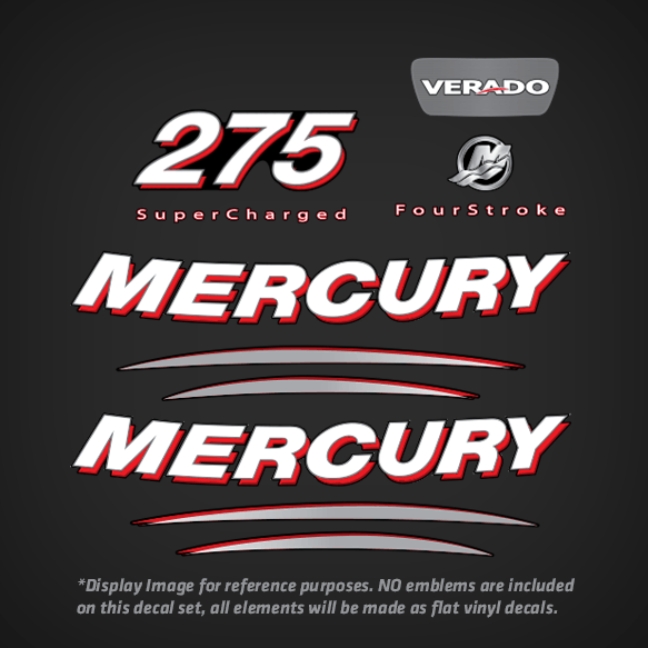 Rear Decal Mercury Verado "275" Decal