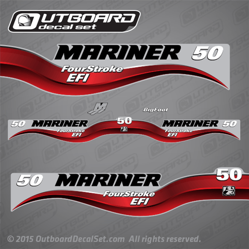 2002 2003 2004 2005 2006 Mariner 50 hp Bigfoot Fourstroke EFI decal set 883533A03