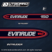 1998 1999 Evinrude 150 hp INTRUDER decal set (short) 0285064,0284440, 0284441, 0284856, 0284954, 0284955, 0285016, 0285017, 0285018, 0285019, 0285102