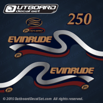 1999 2000 Evinrude 250 hp Ficht Direct Fuel Injection decal set outboards,0214774, 0214773, 0215178, 0213586,