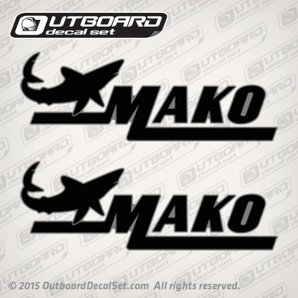 Mako Shark Logo decal set