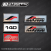 1978-1982 Mercury MerCruiser 140 hp Pre Alpha Decal Set 76750, 76731A1