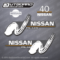 2000-2004 Nissan outboards decals 40 hp P.L.U.S.