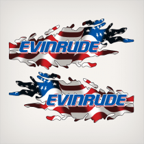 Evinrude U.S. Tear Flag Decal Set