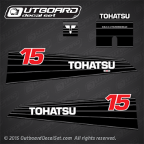 2002 and earlier Tohatsu 15 hp decal set 