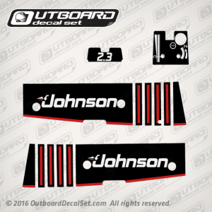 1991 Johnson 2.3 hp decal set 0114838 0114856,  0114858