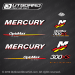 2006-2012 Mercury Racing 300xs Optimax 3.2 Stroker decal set 842782A04, 898103T93, 881288T64, 881288T65
