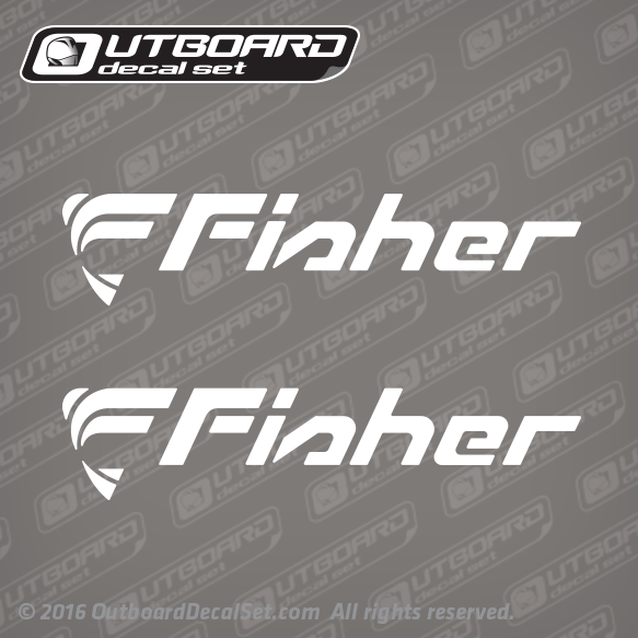 Fisher Boats logo 13 inches long decal set 