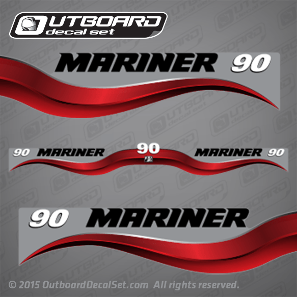 1999-2006 Mariner 90 hp decal set Red 823420A03