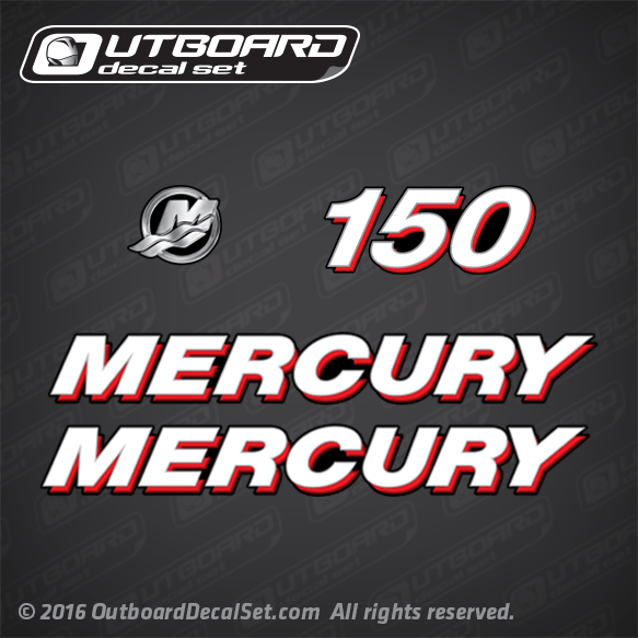 2007-2010 Mercury 150 hp decal set