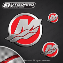 2013 2014 2015 Mercury M Round logo decal set optimax proxs emblend sticker replicas