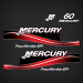 2005-2006 Mercury 60 hp Fourstroke EFI decal set Red 883526A05 
