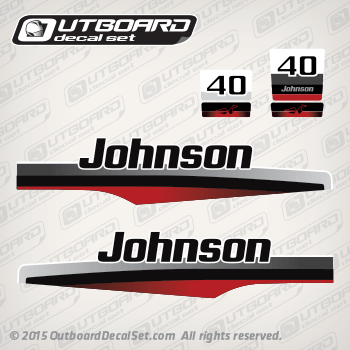 1997-1998 Johnson 40 hp decal set - ELECTRIC START ONLY