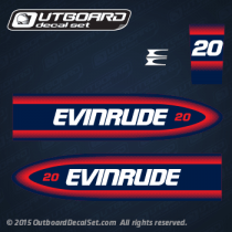 1998 1999 Evinrude Outboard 20hp decal set (Outboards) 0285044, 0285042, 0285043 DECAL SET