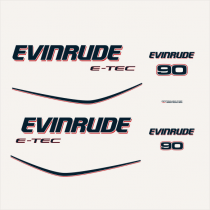 2009-2013 Evinrude 90 hp E-TEC decal set White Models 