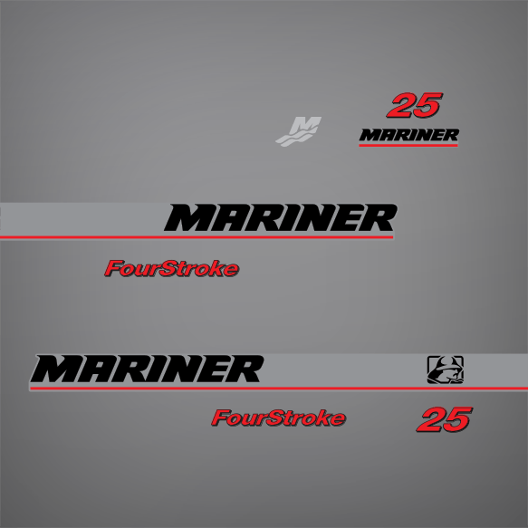 2001-2002 Mariner 25 Hp Four Stroke Decal Set