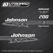 2001 Johnson 200 hp High Output decal set 0348690, 0348683, 0348623, 5002046