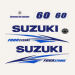 2012-2016 Suzuki 60 Hp Fourstroke EFI Decal Set 61443-88L10, 61453-88L10, 61435-88L50, 61435-88L50, 61446-87L20, 68111-18G20, 61471-98J00