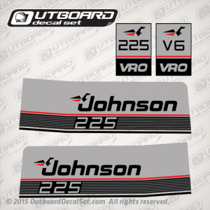 1987-1988 Johnson 225 hp VRO V6 decal set gray 0283353