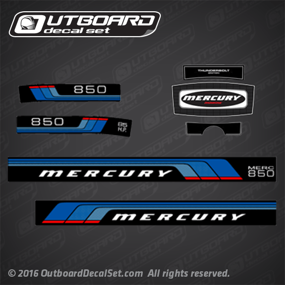 1976 Mercury 85 hp decal set