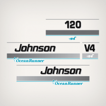 1993-1994 Johnson 120 hp V4 Ocean Runner Decal Set  0436314, 0340586, 0340591
