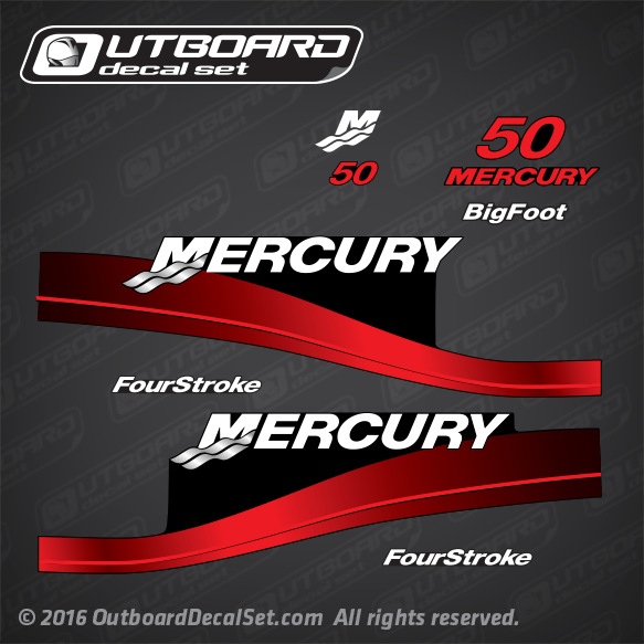 1999-2002 Mercury 50 hp FourStroke decal set 826337A00 RED